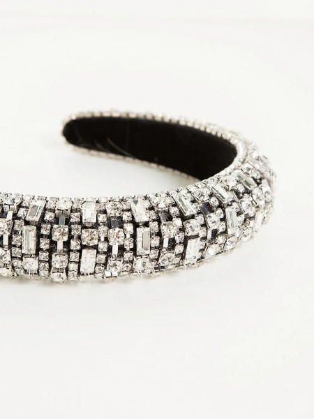 Ασημί στέκα με διακοσμητικά strass Lynne