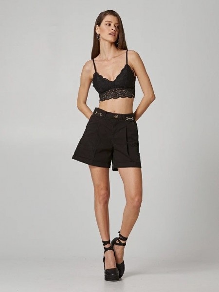 Μαύρο bralette με δαντέλα, ελαστική φάσα δαντέλας, ρυθμιζόμενες τιράντες και αποσπώμενες μπανέλες Lynne