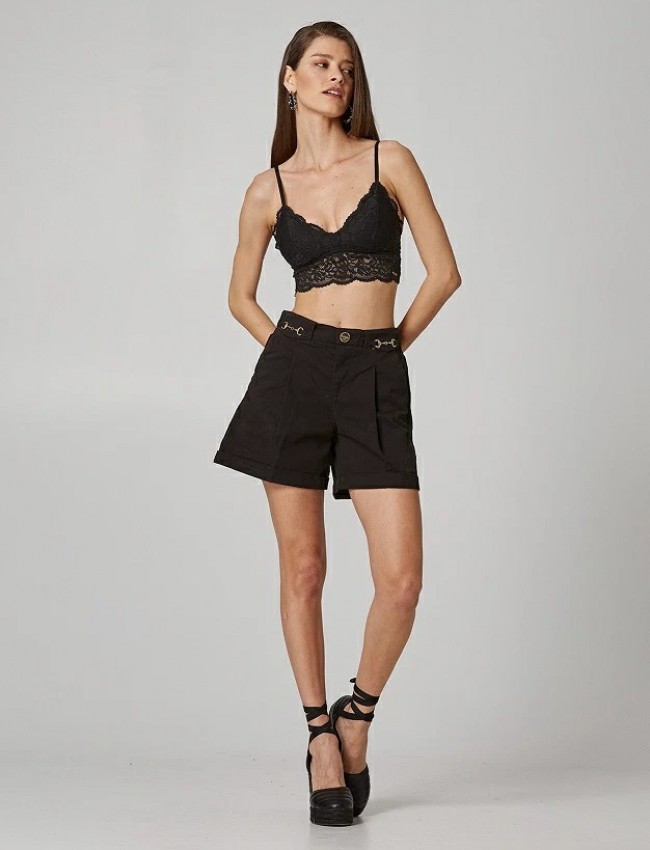 Μαύρο bralette με δαντέλα, ελαστική φάσα δαντέλας, ρυθμιζόμενες τιράντες και αποσπώμενες μπανέλες Lynne