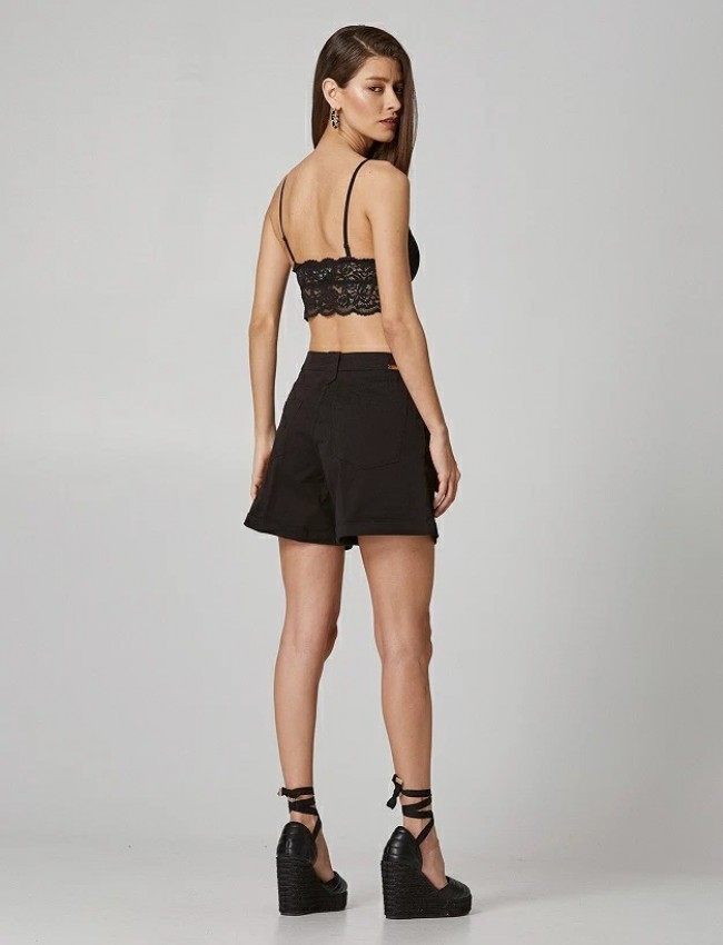 Μαύρο bralette με δαντέλα, ελαστική φάσα δαντέλας, ρυθμιζόμενες τιράντες και αποσπώμενες μπανέλες Lynne
