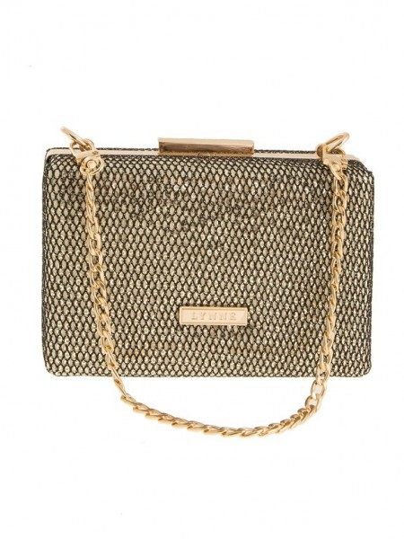 Μαύρο χρυσό clutch με διακριτική παγιέτα Lynne