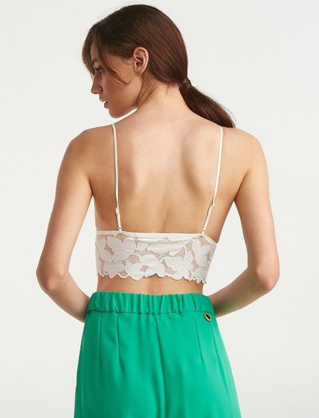 Λευκό δαντελένιο bralette με λεπτή ρυθμιζόμενη τιράντα Lynne