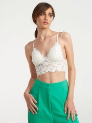 Λευκό δαντελένιο bralette με λεπτή ρυθμιζόμενη τιράντα Lynne
