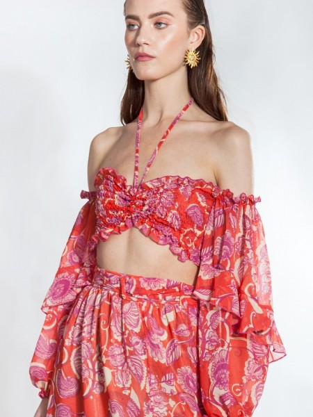 SIWA orange floral top 