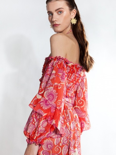 SIWA orange floral top 