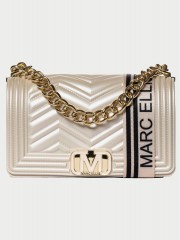 FLAT WAVE small TURTLEDOVE/LIGHT GOLD CHAIN SHOULDERBAG