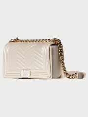 FLAT WAVE small TURTLEDOVE/LIGHT GOLD CHAIN SHOULDERBAG