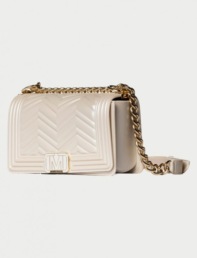 FLAT WAVE small TURTLEDOVE/LIGHT GOLD CHAIN SHOULDERBAG
