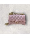 FLAT RHOMBUS small 25 NUDE/LIGHT GOLD CHAIN SHOULDER BAG