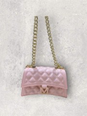FLAT RHOMBUS small 25 NUDE/LIGHT GOLD CHAIN SHOULDER BAG