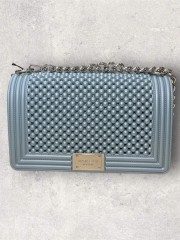 FLAT medium BALL 25 PURITAN GREY/SILVER CHAIN SHOULDERBAG