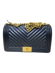 FLAT medium 25 BLACK/GOLD LUX CHAIN SHOULDERBAG