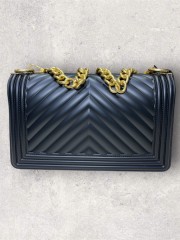 FLAT medium 25 BLACK/GOLD LUX CHAIN SHOULDERBAG