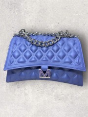 FLAT RHOMBUS medium PURPLE/SILVER CHAIN SHOULDER BAG FLAT RHOMBUS medium PURPLE/SILVER CHAIN SHOULDER BAG