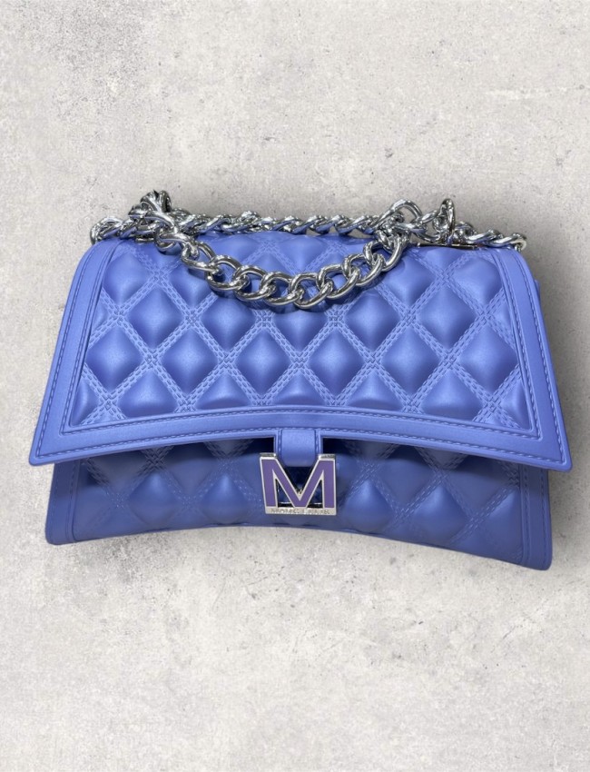 FLAT RHOMBUS medium PURPLE/SILVER CHAIN SHOULDER BAG FLAT RHOMBUS medium PURPLE/SILVER CHAIN SHOULDER BAG