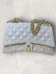 FLAT RHOMBUS medium TURTLEDOVE/LIGHT GOLD CHAIN SHOULDER BAG
