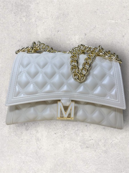FLAT RHOMBUS medium TURTLEDOVE/LIGHT GOLD CHAIN SHOULDER BAG