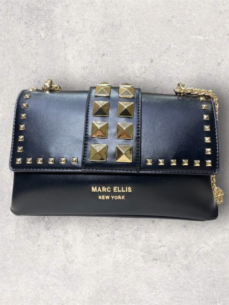 HELI SPIKE BLACK/GOLD CHAIN SHOULDERBAG