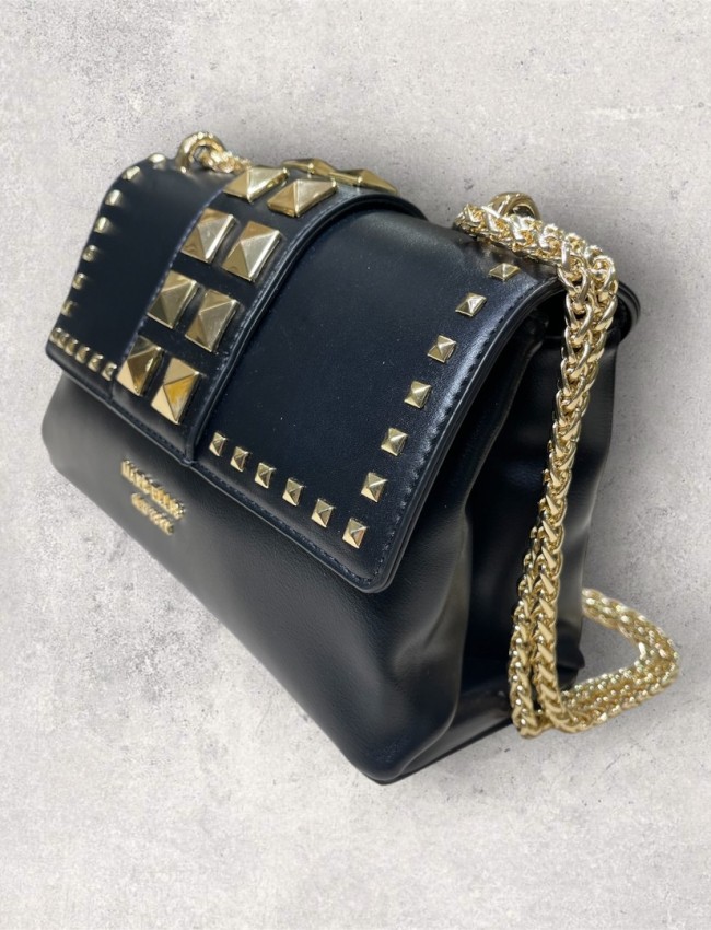 HELI SPIKE BLACK/GOLD CHAIN SHOULDERBAG