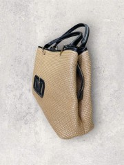 BROOKE STRAW HANDBAG NATURE/BLACK