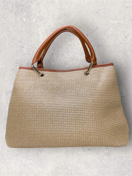 BROOKE STRAW HANDBAG NATURE/CAMEL