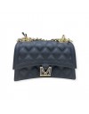 FLAT RHOMBUS small 25 BLACK/GOLD CHAIN SHOULDER BAG