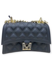 FLAT RHOMBUS small 25 BLACK/GOLD CHAIN SHOULDER BAG