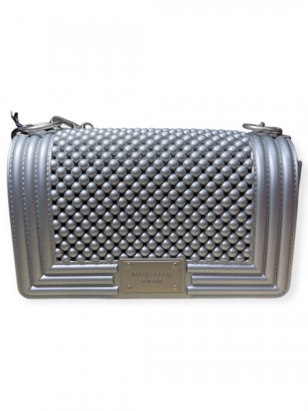 FLAT BALL small 25 SILVER/SATIN SILVER CHAIN SHOULDERBAG