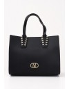 ELIF large BLACK GOLD DETAILS HANDBAG