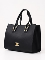 ELIF large BLACK GOLD DETAILS HANDBAG