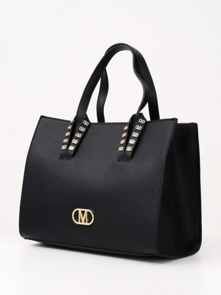 ELIF large BLACK GOLD DETAILS HANDBAG