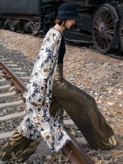 Χρυσή lurex παγετένια ψηλόμεση CLEMENCIA παντελόνα καμπάνα σε ελαστικό ύφασμα με σταθερή μπάσκα στη μέση και φερμουάρ πίσω Mya