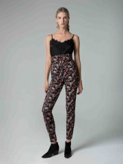 Εμπριμέ μαύρο ψηλόμεσο floral-printed παντελόνι Mya 