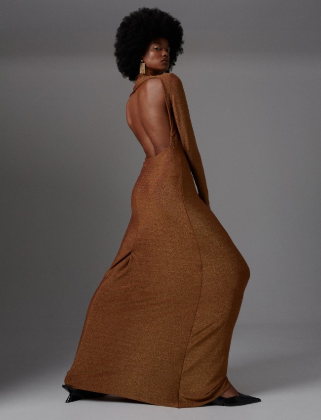 BIRDS OF PARADISE GOLD DRESS