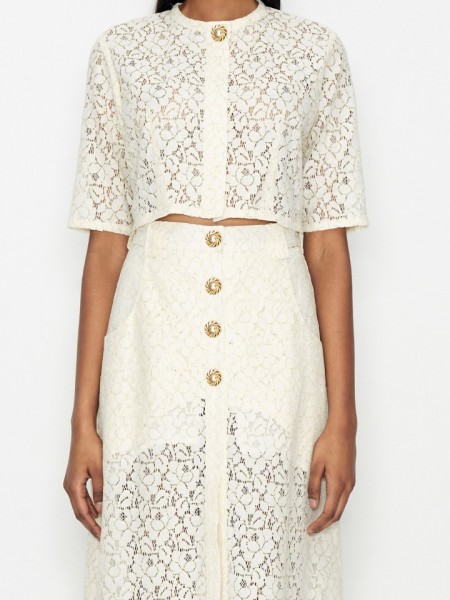 LACE N GRACE TOP OFF-WHITE