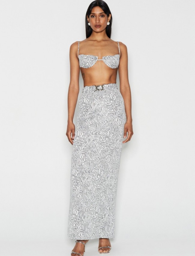 Dorian Long Skirt Silver 