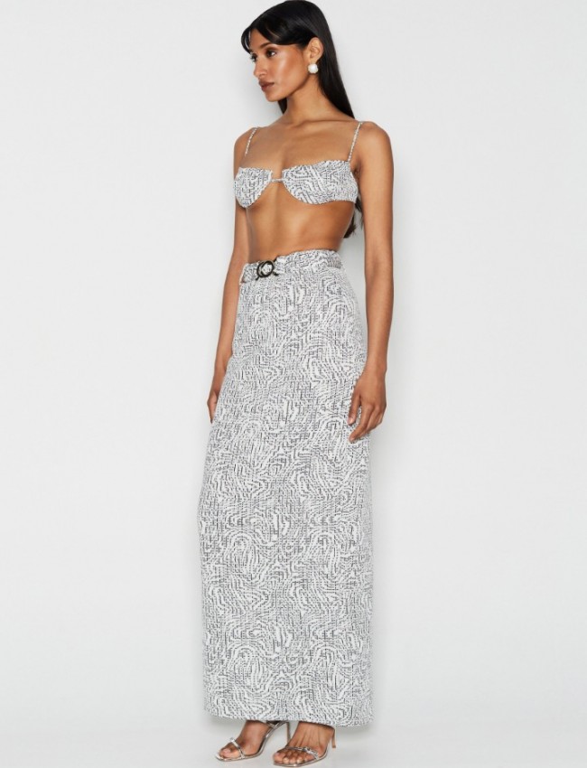 Dorian Long Skirt Silver 
