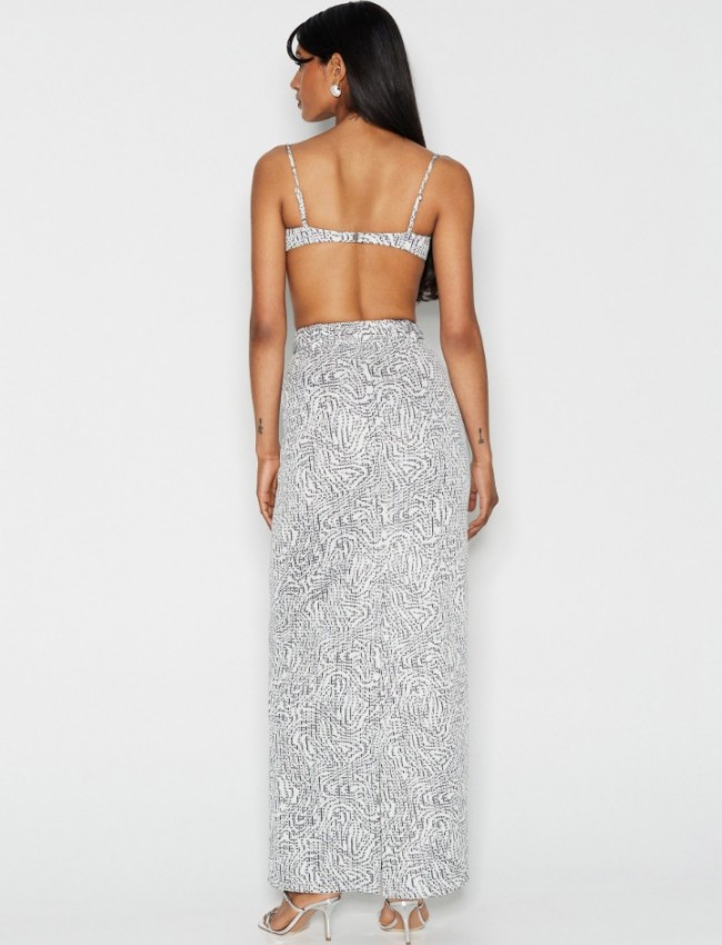 Dorian Long Skirt Silver 