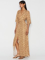 CORALIA WRAP GOLDEN DRESS