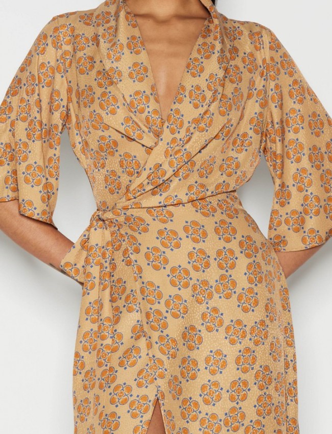 CORALIA WRAP GOLDEN DRESS
