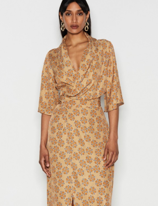 CORALIA WRAP GOLDEN DRESS