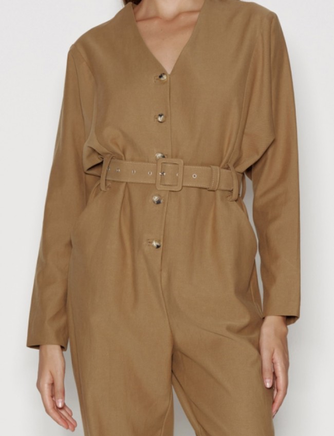 BLOCKBUSTER JUMPSUIT OLIVE BROWN