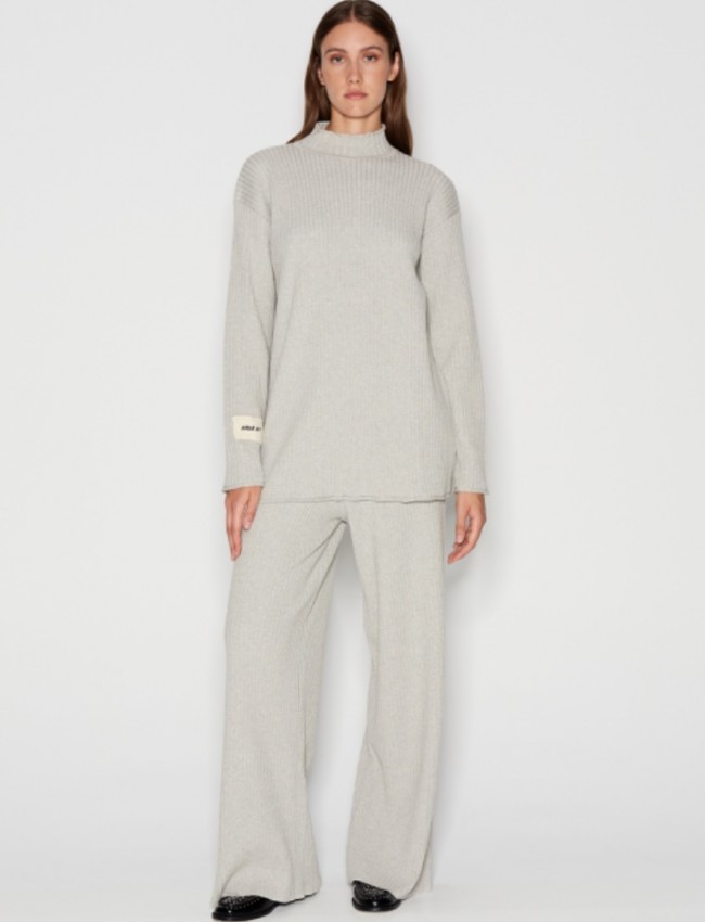 TAGLINES KNITTED BLOUSE LIGHT GREY