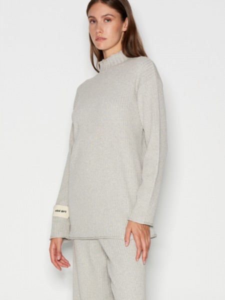 TAGLINES KNITTED BLOUSE LIGHT GREY