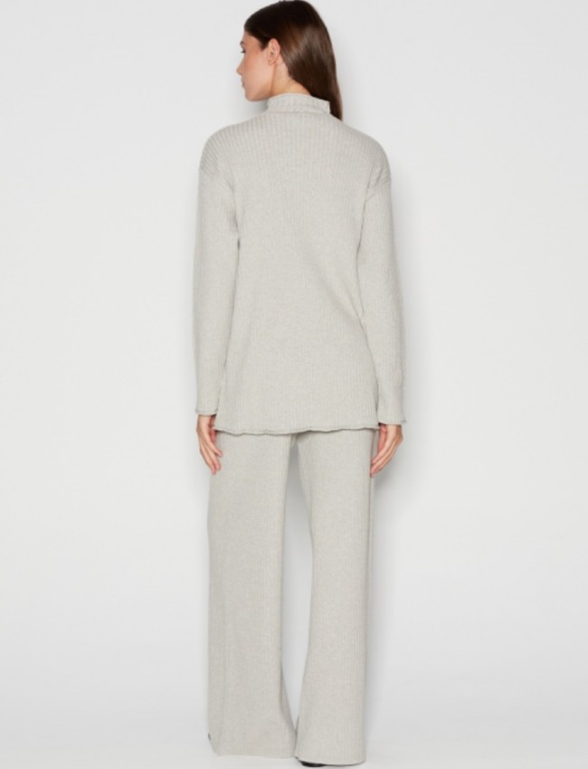 TAGLINES KNITTED BLOUSE LIGHT GREY