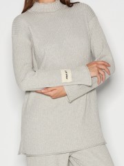 TAGLINES KNITTED BLOUSE LIGHT GREY