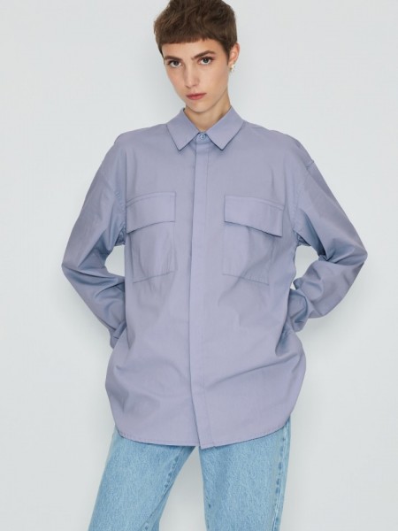 NATURAL CANVAS SHIRT BABY BLUE