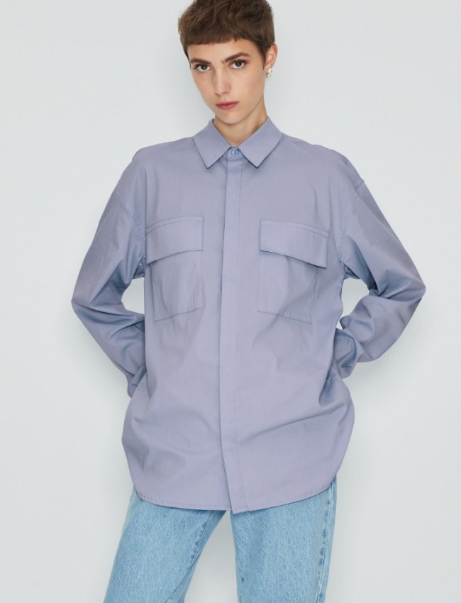 NATURAL CANVAS SHIRT BABY BLUE