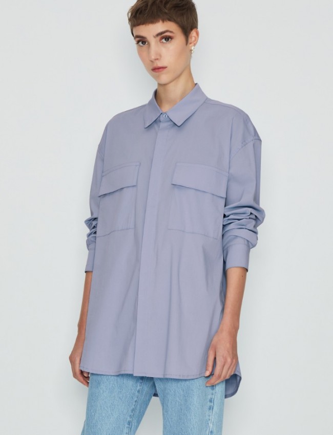 NATURAL CANVAS SHIRT BABY BLUE