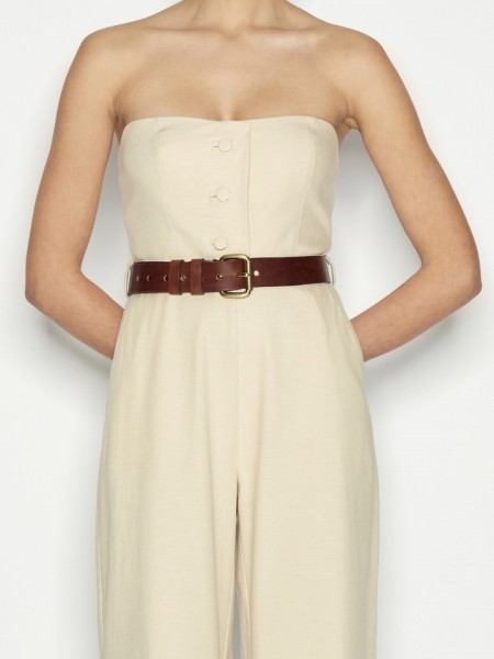 DESERT JUMPSUIT strapless BEIGE